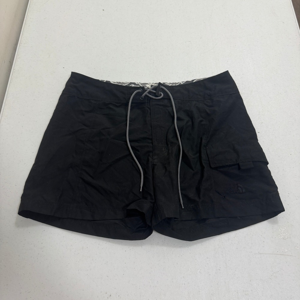 The North Face Womens Black Board Shorts Cargo Pocket‎ Drawstring Size 6